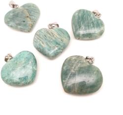 R. M. ékszer Szív medál amazonit 3cm (MDG) (021035)