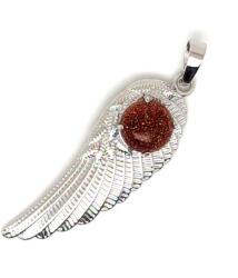 R. M. ékszer Angyalszárny fém medál goldstone vörös 15x45mm (021497)