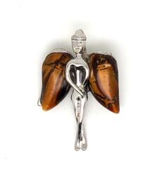 R. M. ékszer Angyal szárnyas fém medál Tigrisszem 23x33mm (020659)