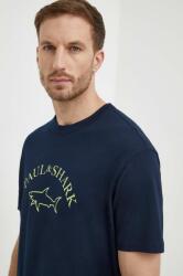 Paul&Shark pamut póló sötétkék, férfi, nyomott mintás, 24411057 - sötétkék XL