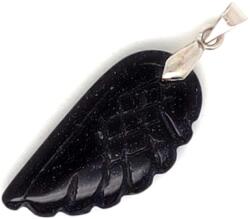 R. M. ékszer Ásvány medálok Angyalszárny medál goldstone kék 15x30mm (021474)