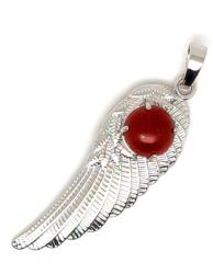 R. M. ékszer Angyalszárny fém medál jáspis vörös 15x45mm (021495)
