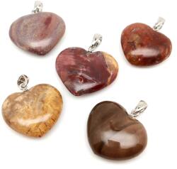 R. M. ékszer Szív medál Fa kövület A 2, 5-3, 5cm (MDG) (021129)