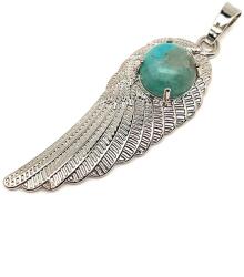 R. M. ékszer Angyalszárny fém medál amazonit 15x45mm (021210)