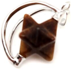 R. M. ékszer Merkaba medál fémmel Tigrisszem 2x3cm (020754)