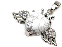 R. M. ékszer Szív medál fém szárny Howlit 3, 5x2cm (021860)