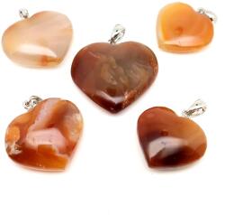 R. M. ékszer Szív medál karneol 3-4cm (MDG) (020630)