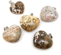 R. M. ékszer Szív medál Jáspis óceán 2-3cm (MDG) (020582)