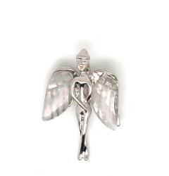 R. M. ékszer Angyal szárnyas fém medál Hegyikristály 23x33mm (020657)