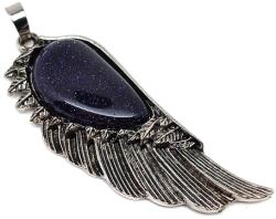 R. M. ékszer Angyalszárny medál fém Goldstone kék 2x6cm (021707)