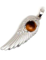 R. M. ékszer Angyalszárny fém medál tigrisszem 15x45mm (021494)