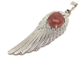 R. M. ékszer Angyalszárny medál fém Eperkvarc 15x45mm (020619)