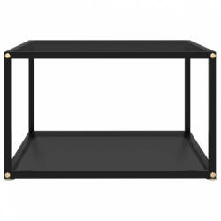 vidaXL Fekete edzett üveg dohányzóasztal 60 x 60 x 35 cm (322888) (322888)