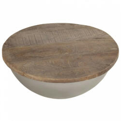 vidaXL Tál alakú tömör mangófa dohányzóasztal ø60 cm (286562) (286562)