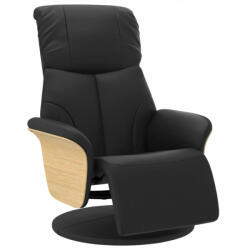 vidaXL Fekete műbőr dönthető fotel lábtartóval (356629) (356629)