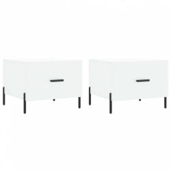vidaXL 2 db fehér szerelt fa dohányzóasztal 50 x 50 x 40 cm (829413) (829413)
