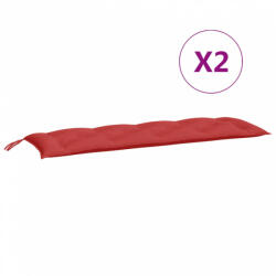 vidaXL 2 db piros oxford szövet kerti padpárna 150 x 50 x 7 cm (361703) (361703)