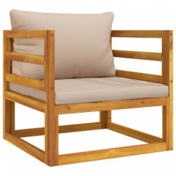 vidaXL Tömör akácfa kerti szék tópszínű párnákkal (360007) (360007)