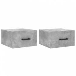vidaXL 2 db betonszürke falra szerelhető éjjeliszekrény 35x35x20 cm (829829) (829829)