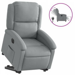 vidaXL Elektromos felállást segítő világosszürke szövet dönthető fotel (3204188) (3204188)