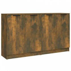 vidaXL 2 db füstös tölgyszínű szerelt fa tálalóasztal 60 x 30 x 70 cm (3115777) (3115777)