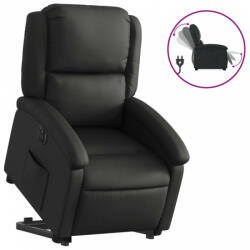 vidaXL Fekete valódi bőr felállást segítő elektromos dönthető fotel (3204270) (3204270)