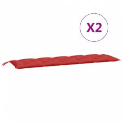 vidaXL 2 db piros oxford szövet kerti padpárna 180 x 50 x 7 cm (361722) (361722)