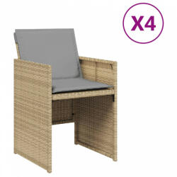 vidaXL 4 db vegyes bézs polyrattan kerti szék párnával (364938) (364938)