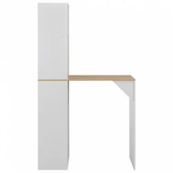 vidaXL Fehér bárasztal szekrénnyel 115 x 59 x 200 cm (280230) (280230)