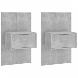 vidaXL 2 db betonszürke falra szerelhető éjjeliszekrény (810980) (810980)