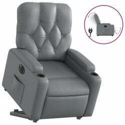 vidaXL Elektromos szürke műbőr felállást segítő dönthető fotel (3204789) (3204789)
