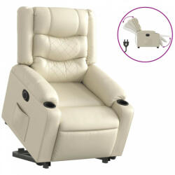 vidaXL Elektromos krémszínű műbőr felállást segítő dönthető fotel (3206560) (3206560)