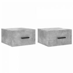 vidaXL 2 db betonszürke falra szerelhető éjjeliszekrény 35x35x20 cm (829845) (829845)