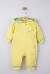 BabyJem Salopeta cu gluga pentru bebelusi ursulet, tongs baby (culoare: galben, marime: 3-6 luni)