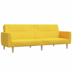 vidaXL Kétszemélyes sárga szövet kanapéágy (375789) (375789) - plaza8