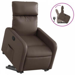 vidaXL Barna műbőr felállást segítő dönthető fotel (3206751) (3206751)