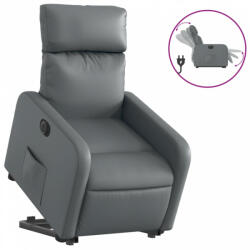 vidaXL Elektromos szürke műbőr felállást segítő dönthető fotel (3206766) (3206766)