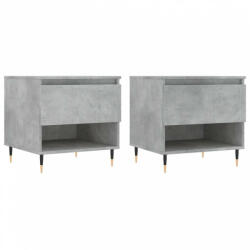 vidaXL 2 db betonszürke szerelt fa dohányzóasztal 50 x 46 x 50 cm (830901) (830901)