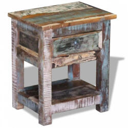vidaXL 1 fiókos tömör újrahasznosított fa kisasztal 43 x 33 x 51 cm (243456) (243456)
