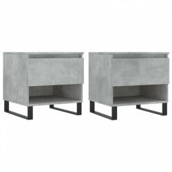vidaXL 2 db betonszürke szerelt fa dohányzóasztal 50 x 46 x 50 cm (830933) (830933)