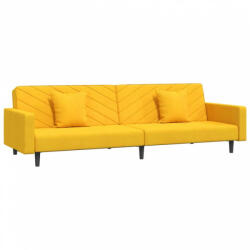 vidaXL Kétszemélyes sárga bársony kanapéágy két párnával (375924) (375924) - plaza8