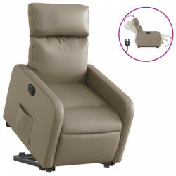 vidaXL Elektromos kávészínű műbőr felállást segítő dönthető fotel (3206769) (3206769)