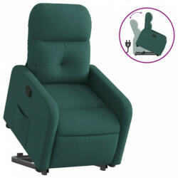 vidaXL Sötétzöld szövet felállást segítő dönthető fotel (3206801) (3206801)