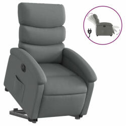 vidaXL Elektromos felállást segítő sötétszürke szövet dönthető fotel (3204003) (3204003) - plaza8