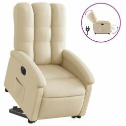 vidaXL Elektromos felállást segítő krémszínű szövet dönthető fotel (3204125) (3204125) - plaza8