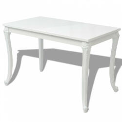 vidaXL Fehér magasfényű étkezőasztal 116 x 66 x 76 cm (243383) (243383)