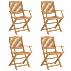 vidaXL 4 db összecsukható tömör akácfa kerti szék 57, 5x54, 5x90 cm (365742) (365742)