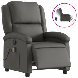 vidaXL Szürke valódi bőr elektromos dönthető fotel (3204257) (3204257)