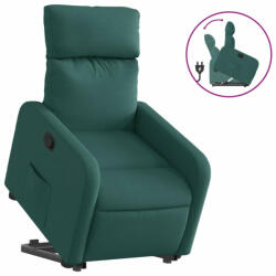 vidaXL Sötétzöld szövet felállást segítő dönthető fotel (3206705) (3206705)