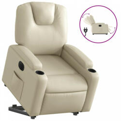 vidaXL Elektromos krémszínű műbőr felállást segítő dönthető fotel (3204445) (3204445)